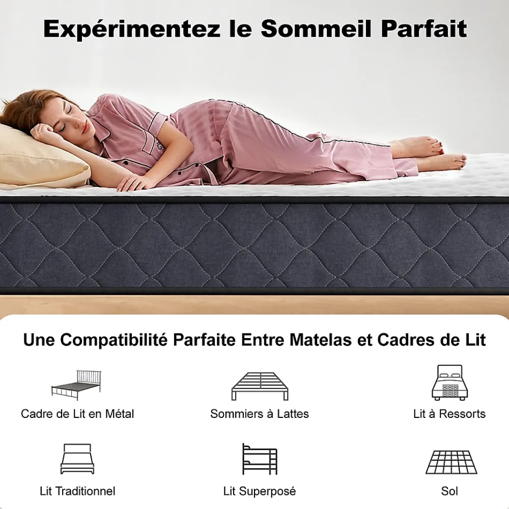 Teeno Matelas 140x190 Epaisseur 22CM Haute Densité* Matelas
