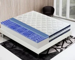 Materassiedoghe Matelas 140x190 Memory Gel - Epaisseur 25 cm - Mousse Mémoire 7 cm - 9 zones de confort - 100% Made in Italy* Matelas