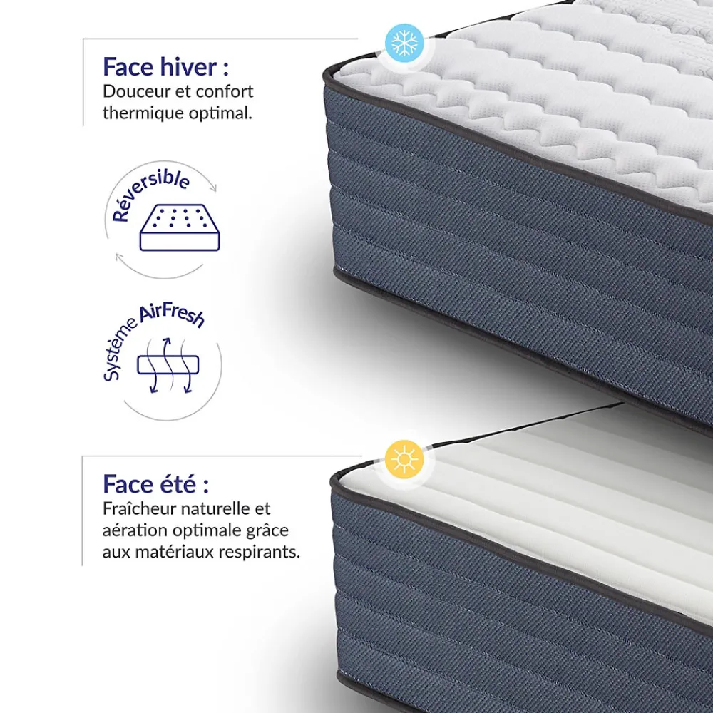 Naturalex Matelas 160x200 mémoire de forme - Épaisseur 30 cm - Blue Latex - 7 zones - Hypoallergénique - Ferme - Durable + - Perfect Dream* Matelas