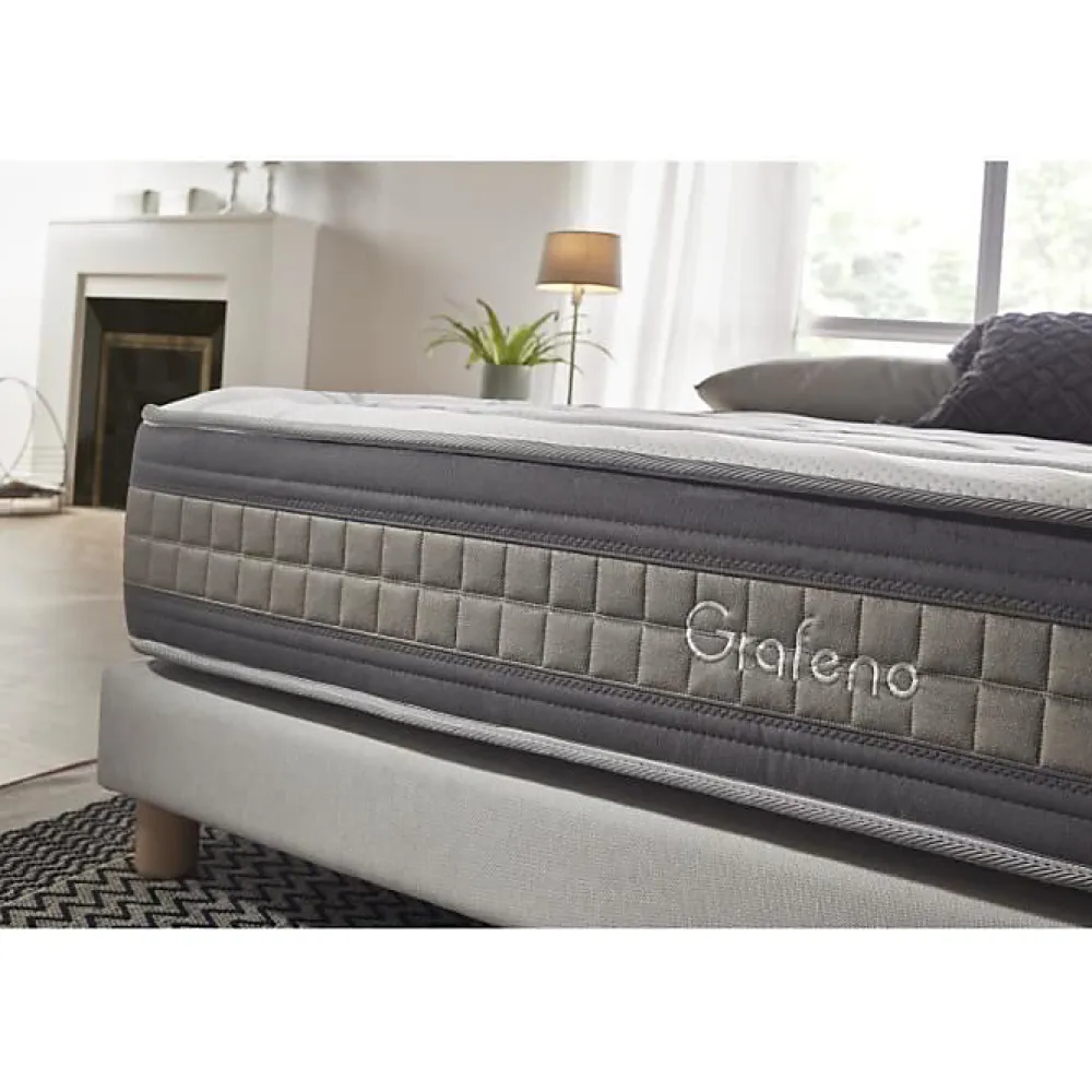 Eccox Matelas 80x190 Mémoire de forme Gel Pocket Spring Graphene Design & Comfort Hauteur 29cm + / -2 Fermeté moyenne-élevée* Matelas