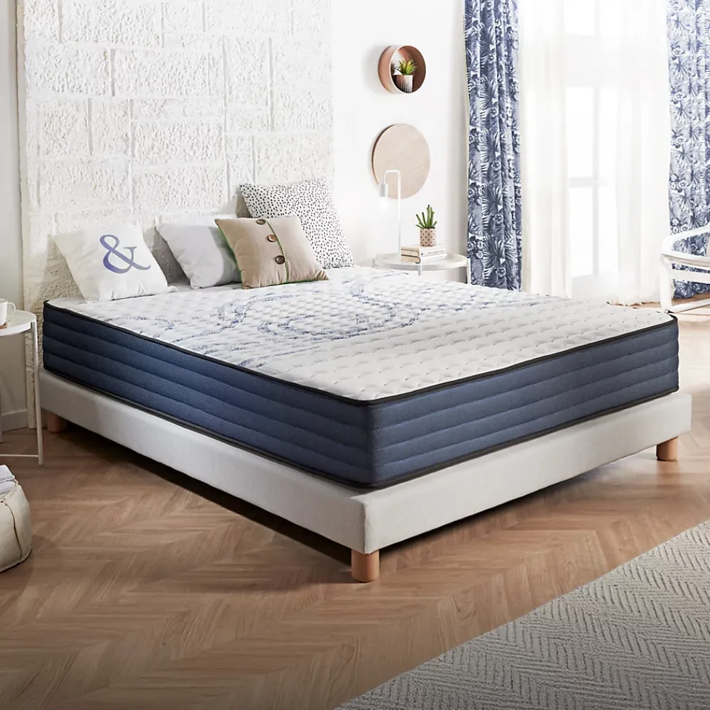 Naturalex Matelas 160x200 ressorts ensachés - Épaisseur 24 cm - Réversible - Couchage Indépendant - Blue Latex - 7 zones - Perfect Dream* Matelas