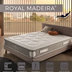 Simpur Low Cost Matelas 140x200 Royal Madeira, ressorts ensachés Healthy Spring, 25 cm, confort HR multizone, ferme et doux, anti-vibrations* Matelas