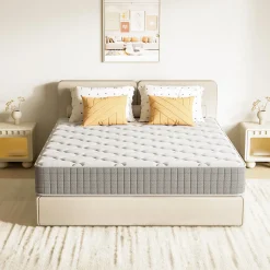 Matelas 160x200,22cm, Fermeté Moyenne, Soutien Parfait,Respirant,Réversible à Deux Faces Utilisables><noscript><img width=