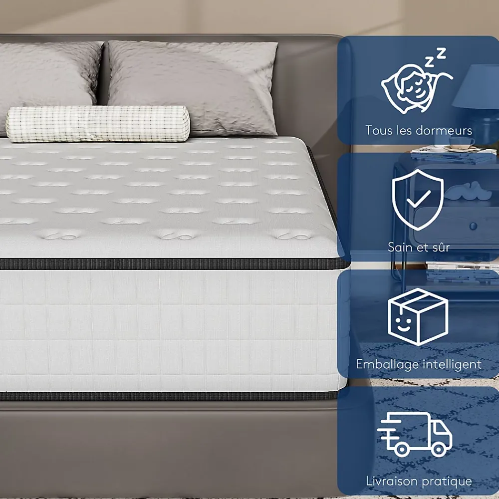 Teeno Matelas 160x200,Mousse 30 cm et ,réversible à Deux Faces entièrement utilisables* Matelas