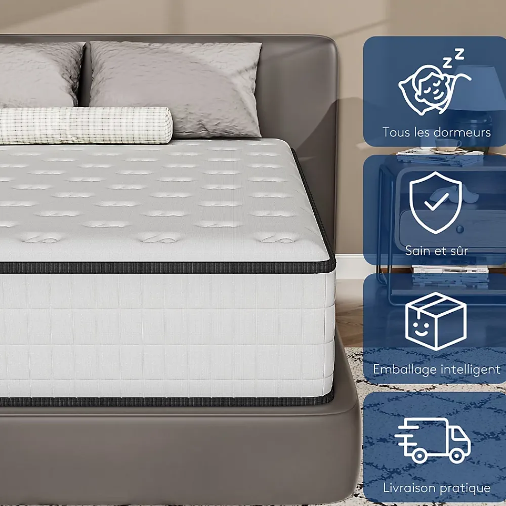 Teeno Matelas 160x200,Mousse 30 cm et ,réversible à Deux Faces entièrement utilisables* Matelas