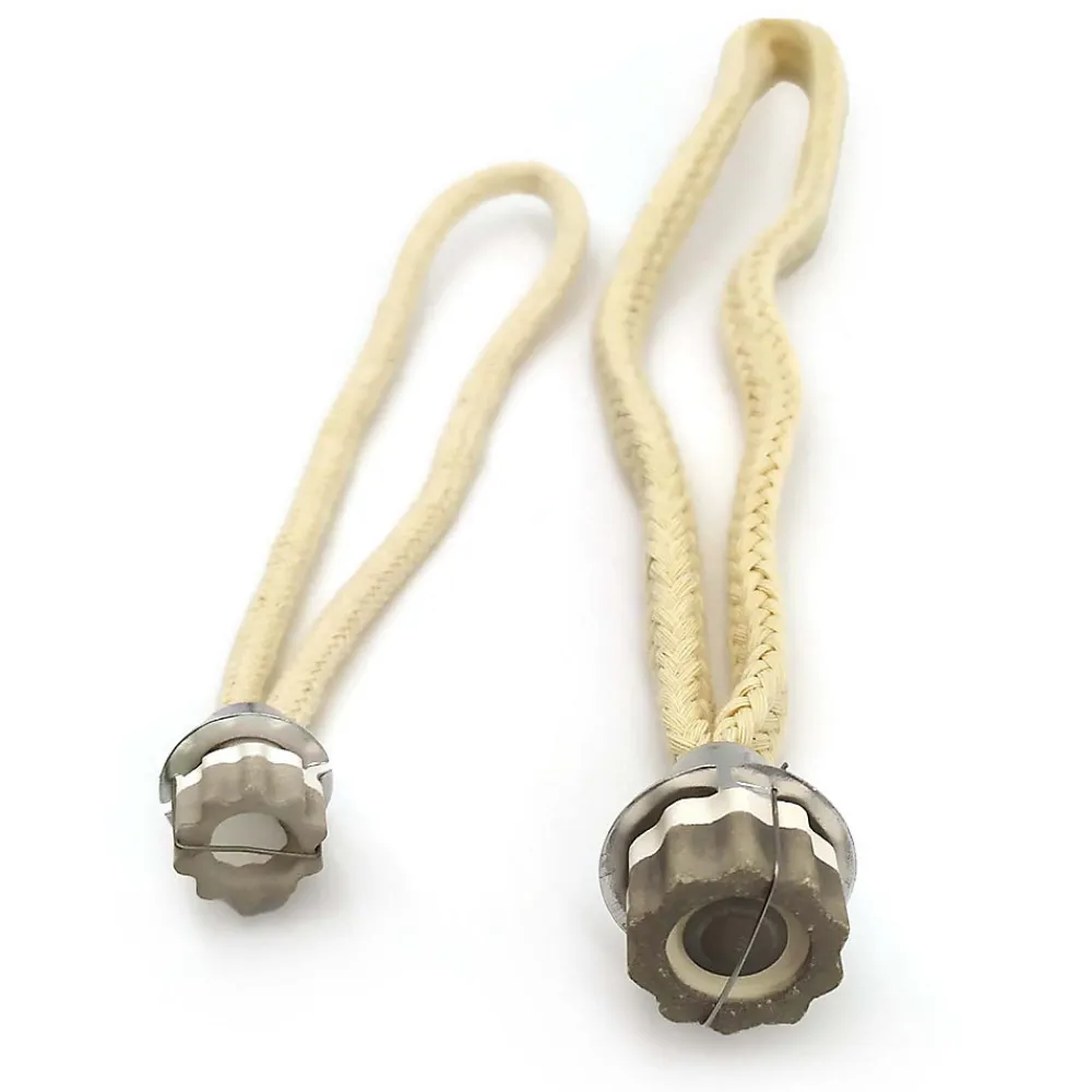 Mèche rechange pour petite lampe catalytique de 100 ml. Compatible avec toutes les marques. Tête en céramique et cordon 100% coton>Mamamanuela