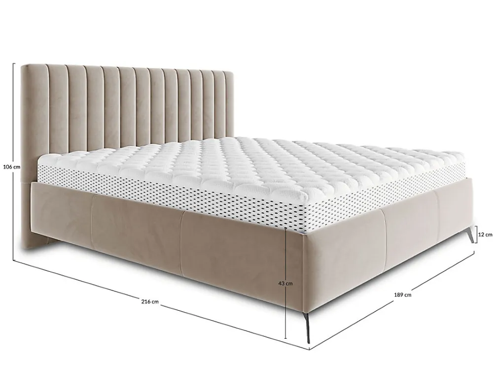 Mendoza - lit coffre - 180x200 - sommier inclus - en velours ->Best Mobilier Sale