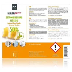Höfer Chemie Microactiv Acide Citrique Liquide 50% Détartrant Polyvalent 1 x 15 L, Et Économique* Nettoyant Pour Cuisine