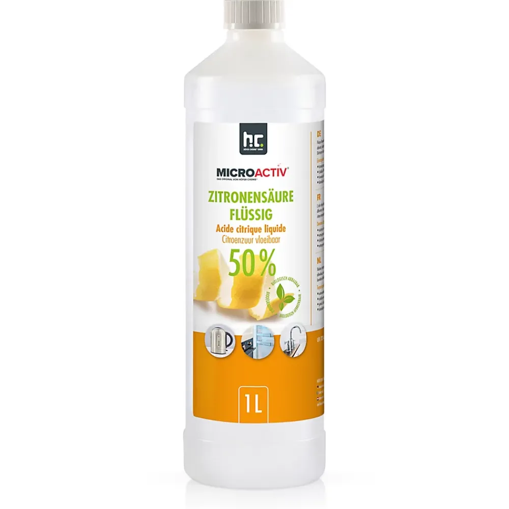 Höfer Chemie Microactiv Acide Citrique Liquide 50% Détartrant Polyvalent 1 x 15 L, Et Économique* Nettoyant Pour Cuisine