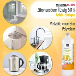 Höfer Chemie Microactiv Acide Citrique Liquide 50% Détartrant Polyvalent 1 x 15 L, Et Économique* Nettoyant Pour Cuisine
