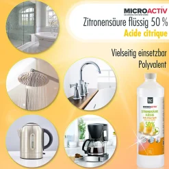 Microactiv Acide Citrique Liquide 50% Détartrant Polyvalent 4 x 5 L, Et Économique><noscript><img width=