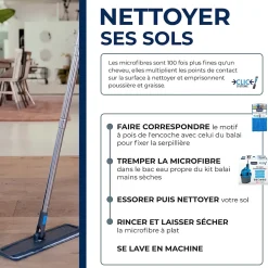 Starwax Microfibre balai mains sèches Clic système* Serpillère