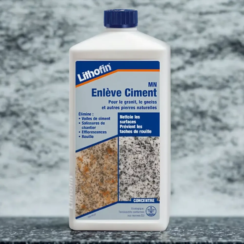 Lithofin MN Enlève Ciment - Enlève ciment pour pierres naturelles - - 1 L* Nettoyant Et Entretien Pour Sol