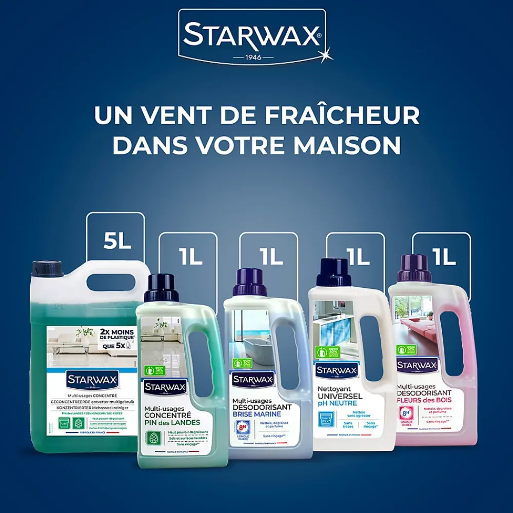 Starwax Nettoyant assainissant multi-usages senteur pin des landes 1L* Nettoyant Et Entretien Pour Sol