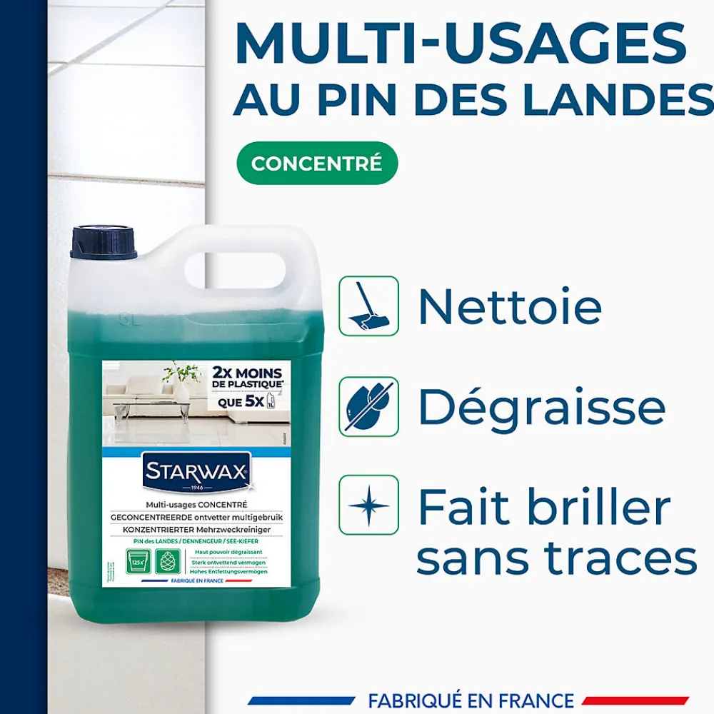 Nettoyant assainissant multi-usages senteur pin des landes 5L>Starwax Discount