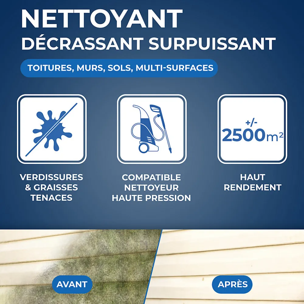 Nettoyant décrassant toitures, murs et sols gros nettoyage 5L>Starwax