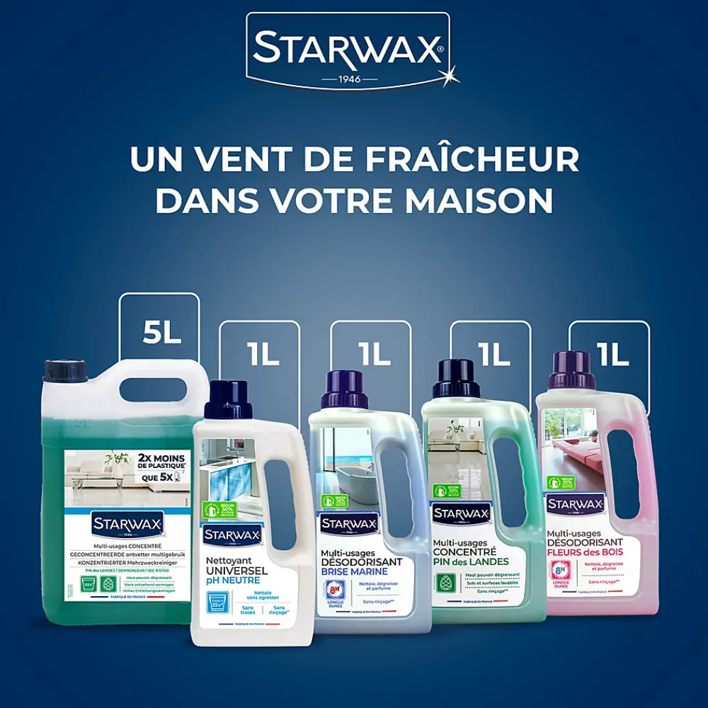 Starwax Nettoyant désodorisant multi-usages senteur fleur des bois 1L* Nettoyant Et Entretien Pour Sol