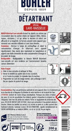 Nettoyant détartrant lave-vaisselle 200g>Buhler Best