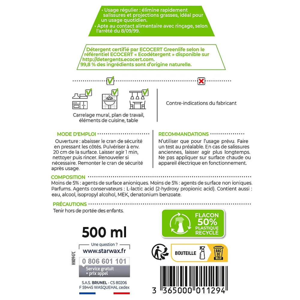 Nettoyant multi-usages à l'alcool ménager SoluVert 500ml>Starwax Sale