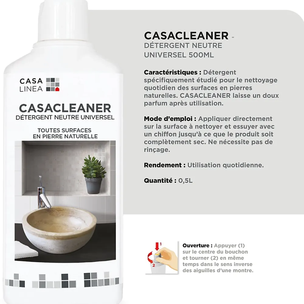Casa Linéa Nettoyant Pierre Naturelle extérieur et intérieur CASA LINEA 500 Ml* Nettoyant Et Entretien Pour Sol