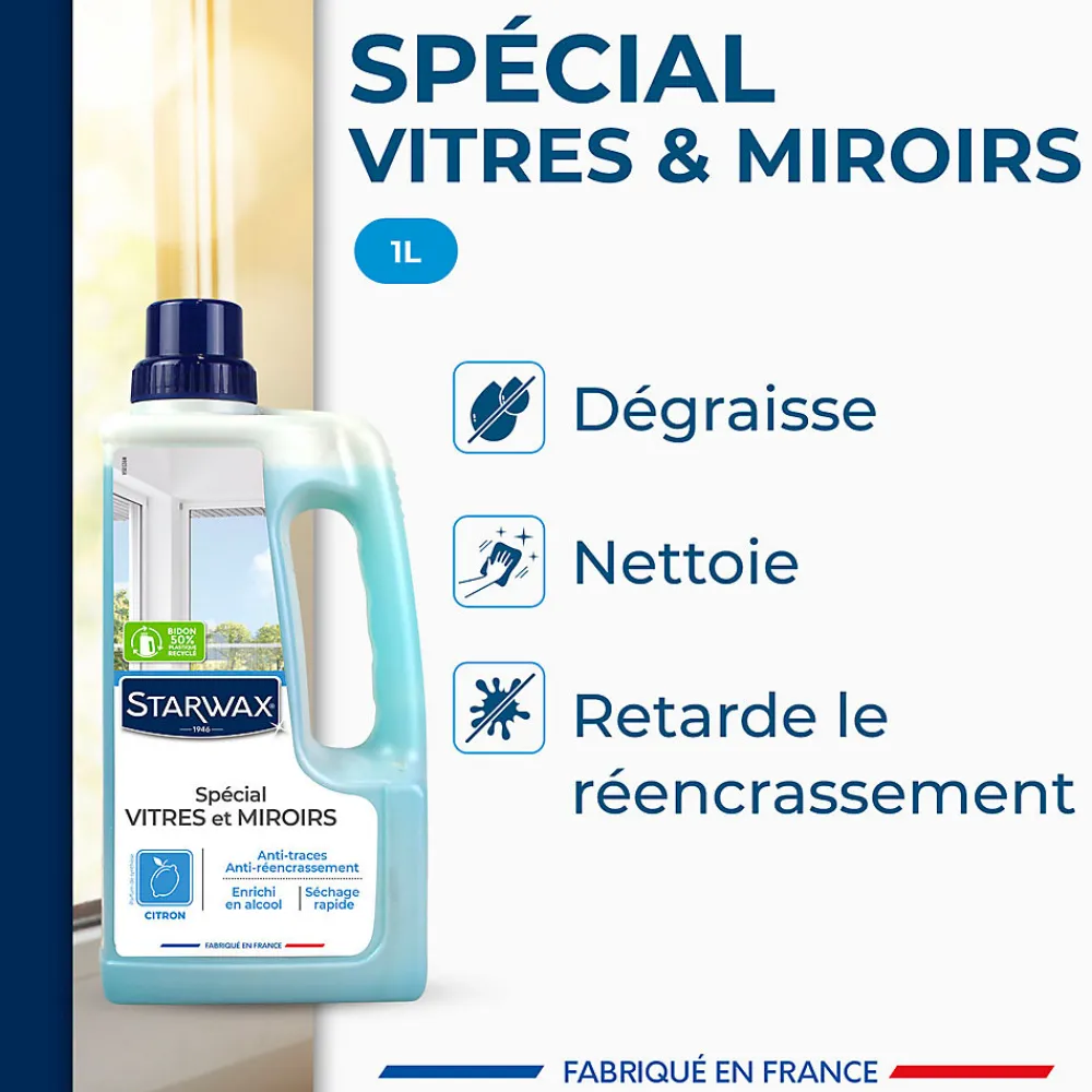 Nettoyant spécial vitres anti-traces à l'alcool 1L>Starwax Hot