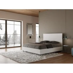 Ityhome Nouveau Lit Egos avec sommier 160x190 frêne blanc* Lit Coffre
