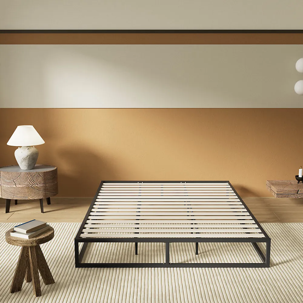 Sleep Lit 90 x 190 cm - Cadre en acier - Lattes en bois>November Outlet