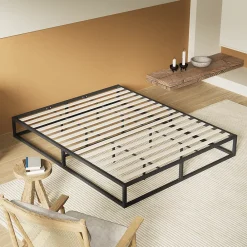 November Sleep Lit 140 x 190 cm - Cadre en acier - Lattes en bois* Sommier