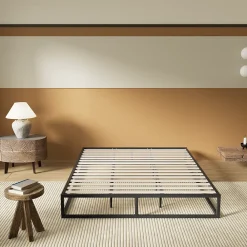 November Sleep Lit 140 x 190 cm - Cadre en acier - Lattes en bois* Sommier