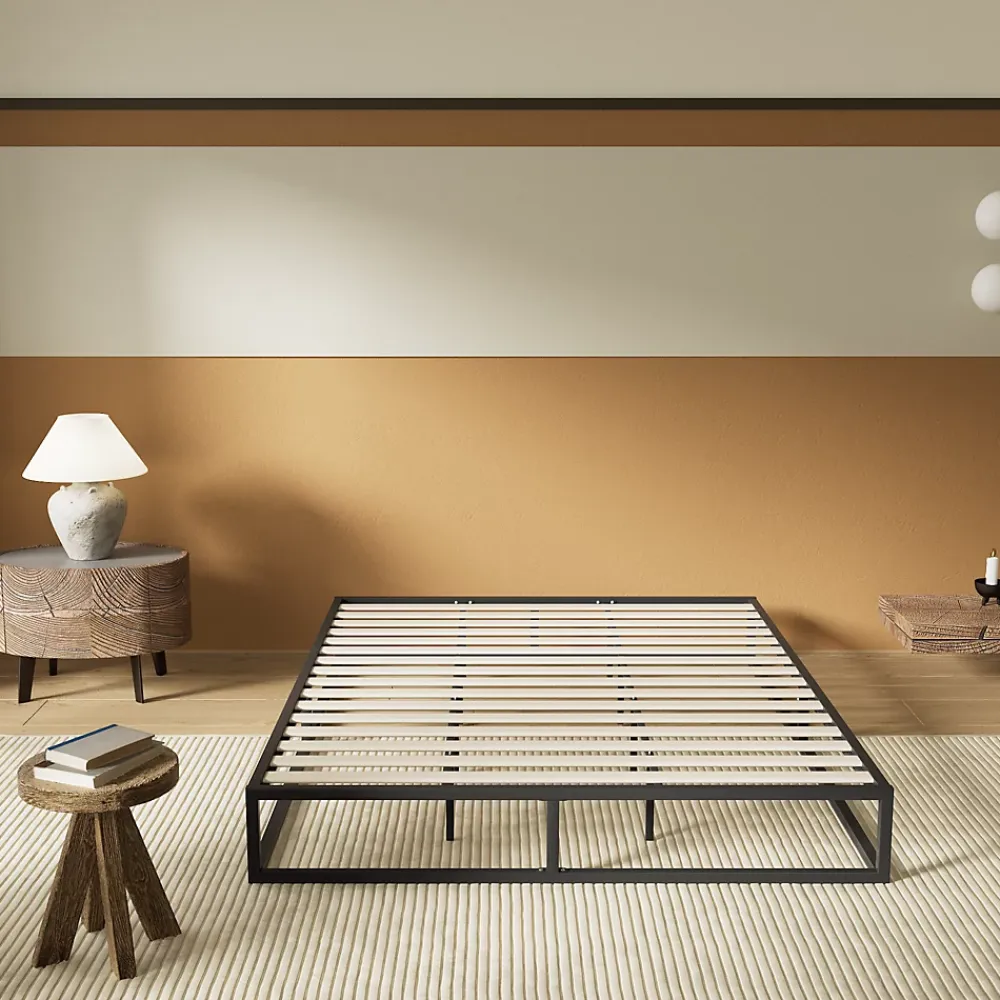 November Sleep Lit 140 x 190 cm - Cadre en acier - Lattes en bois* Sommier