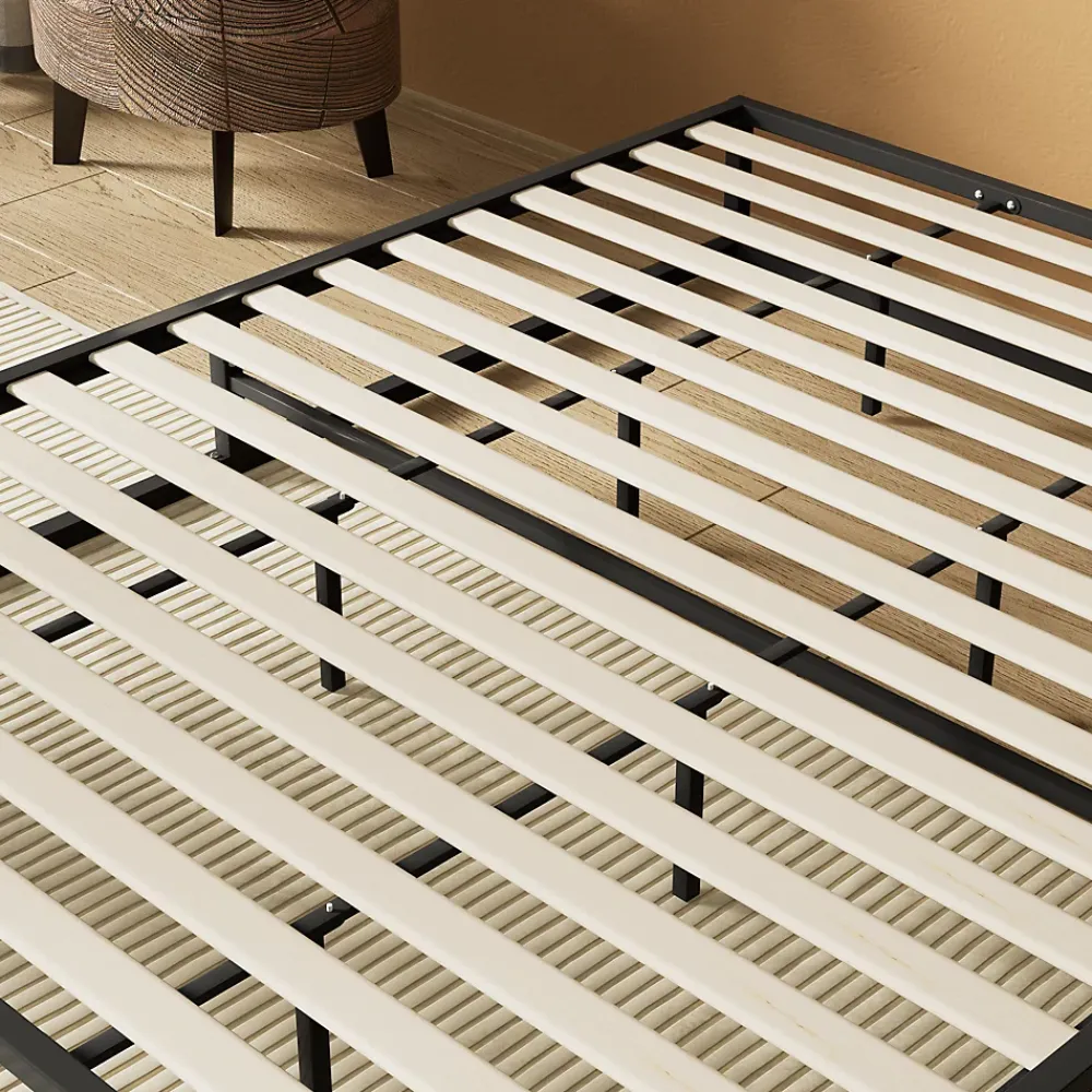 November Sleep Lit 140 x 190 cm - Cadre en acier - Lattes en bois* Sommier