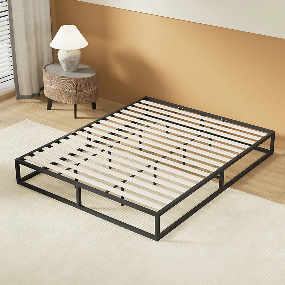 Sleep Lit 140 x 200 cm - Cadre en acier - Lattes en bois>November Hot