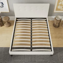 Sleep Lit 140x200 cm avec tête de lit tissu lin><noscript><img data-lazyloaded=