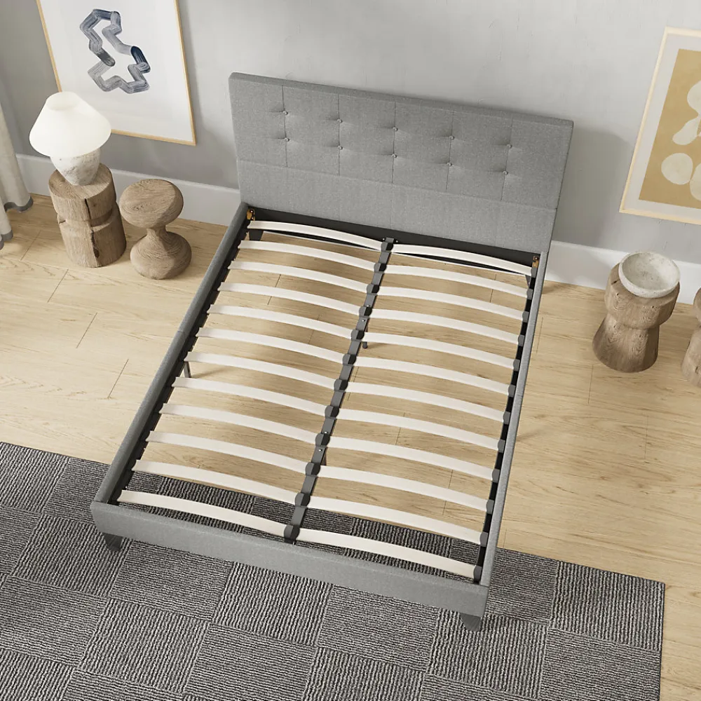 Sleep Lit 140x190 cm avec tête de lit tissu gris>November Outlet
