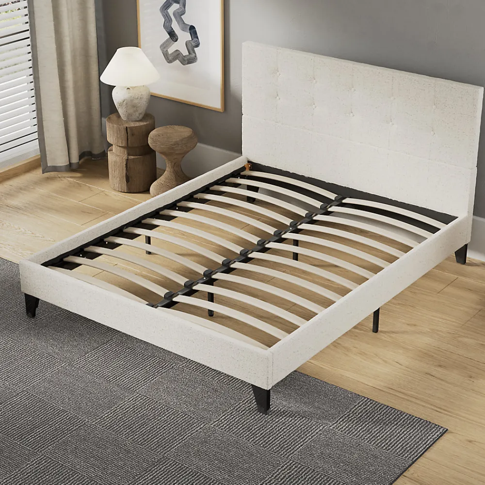Sleep Lit 140x190 cm avec tête de lit tissu lin>November Discount