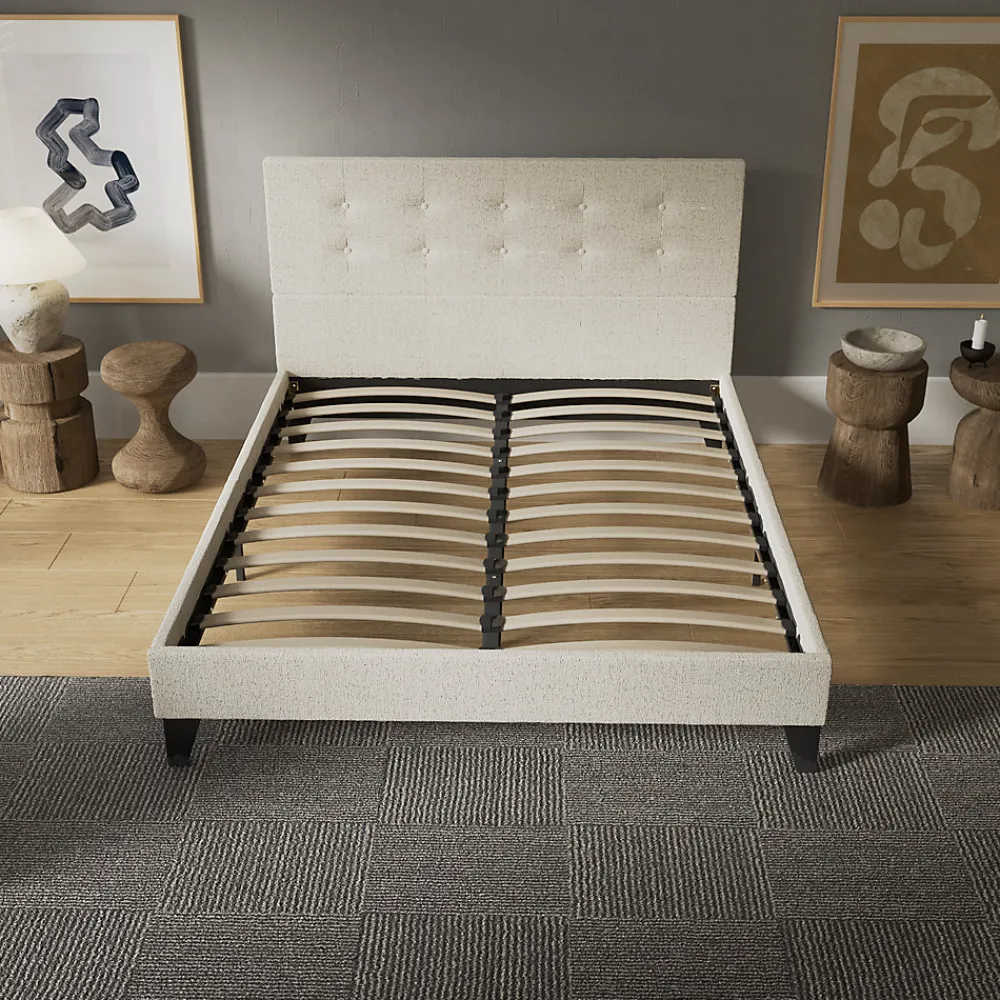 Sleep Lit 140x190 cm avec tête de lit tissu lin>November Discount