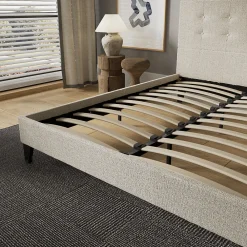 Sleep Lit 140x190 cm avec tête de lit tissu lin><noscript><img width=