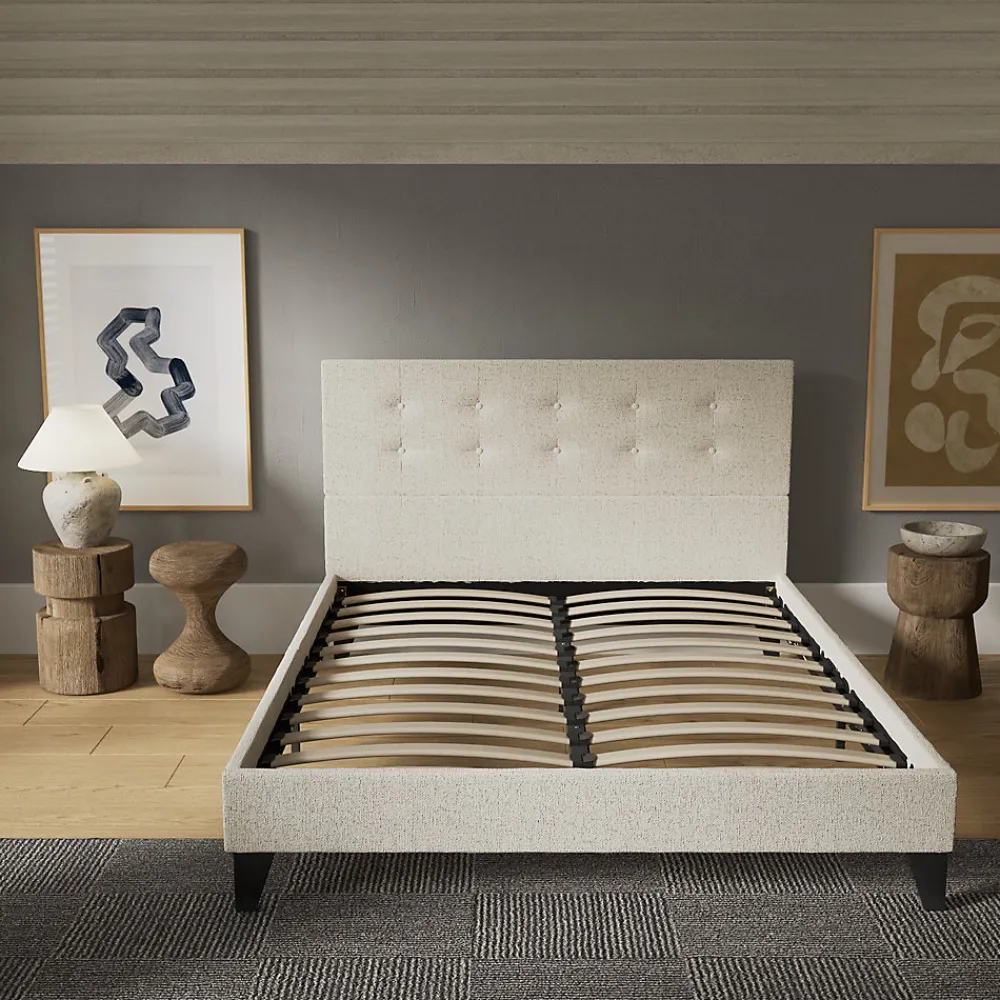 Sleep Lit 140x190 cm avec tête de lit tissu lin>November Discount