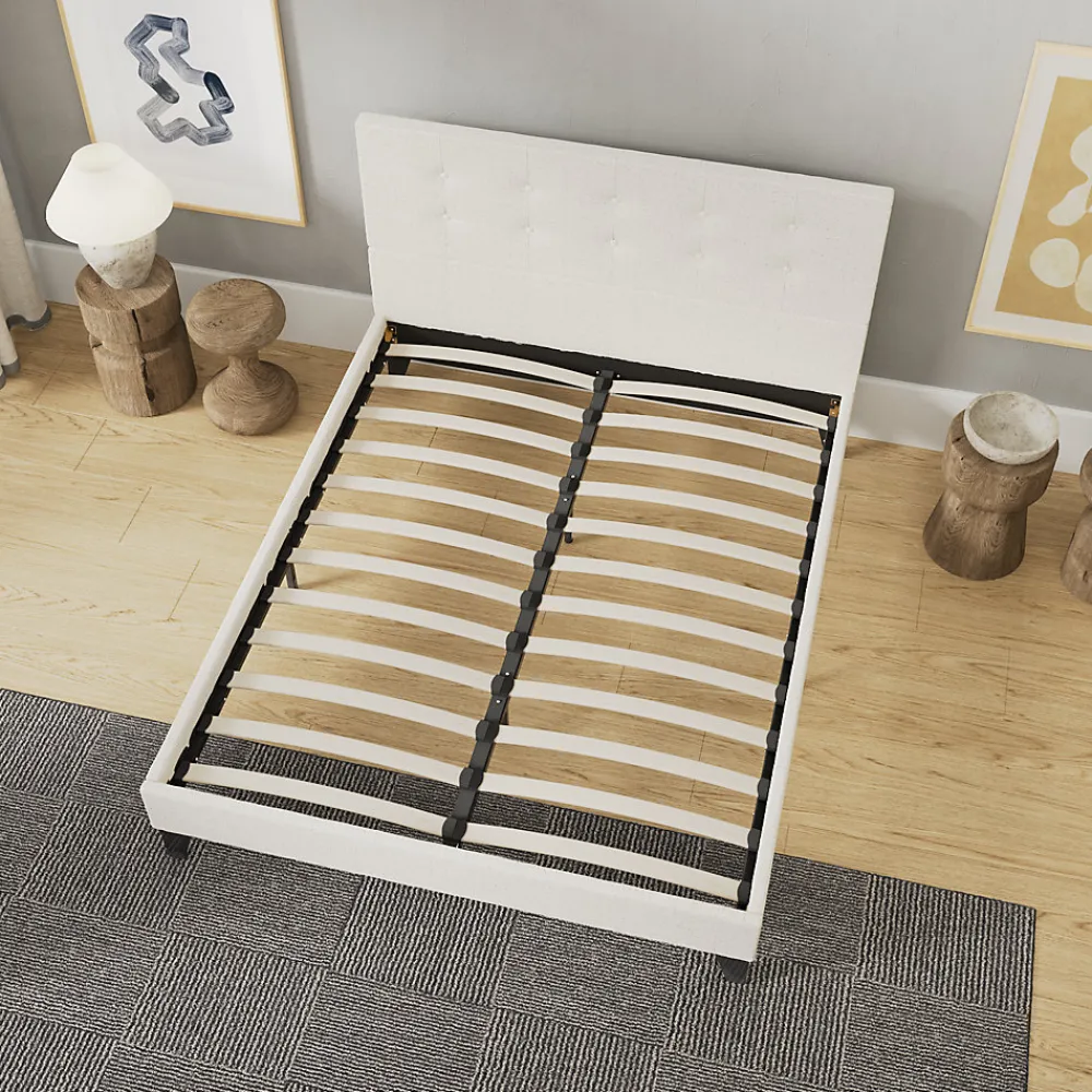 Sleep Lit 140x190 cm avec tête de lit tissu lin>November Discount