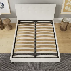 November Sleep Lit 120x190 cm avec tête de lit tissu lin* Lit Double