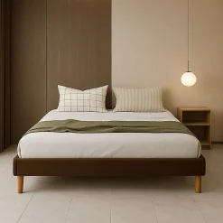 Gregory - Solide et Confortable Sommier Tapissier Marron + Pieds en 20 cm pour Matelas en 120x200-13 Lattes - Montage R>Nuits D'Or Discount