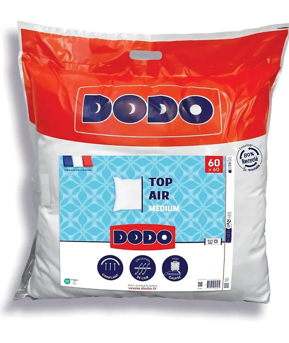 Dodo Oreiller - - MEDIUM TOP AIR - 60 x 60 cm - Blanc* Oreiller Ferme