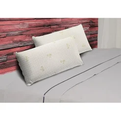 Oreiller - - Pack de 2 - Mousse à mémoire de soja - 90 x 40 cm - Ergonomique - Moyenne fermeté><noscript><img width=