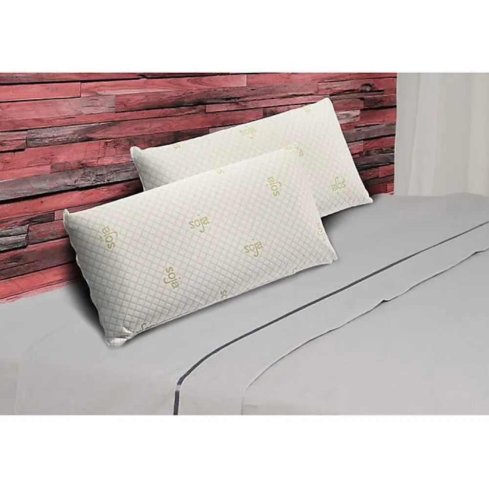 Oreiller - - Pack de 2 - Mousse à mémoire de soja - 80 x 40 cm - Ergonomique>Eccox New