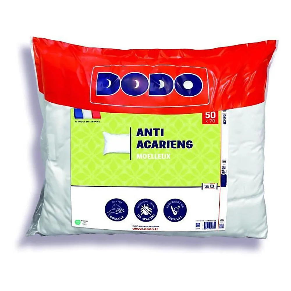 Oreiller anti-acariens 50x70 cm - 100% Polyester ->Dodo Online