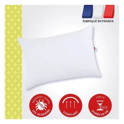 Oreiller anti-acariens 50x70 cm - 100% Polyester -><noscript><img width=