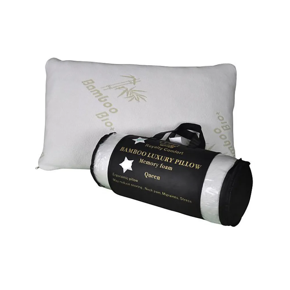 Oreiller de luxe en bambou Queen 50x76cm HG5076BM-blanc>Herzberg Online