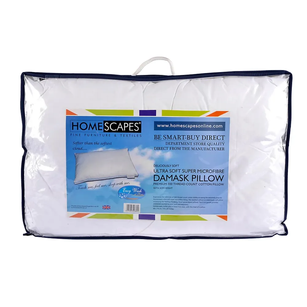 Homescapes Oreiller en microfibre et coton damassé, 50 x 75 cm -* Oreiller Ferme