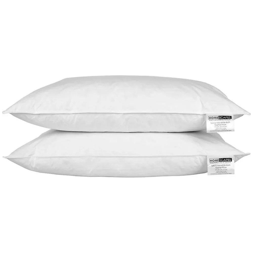 Oreiller en plumes de canard 50 x 75 cm, lot de 2 ->Homescapes New