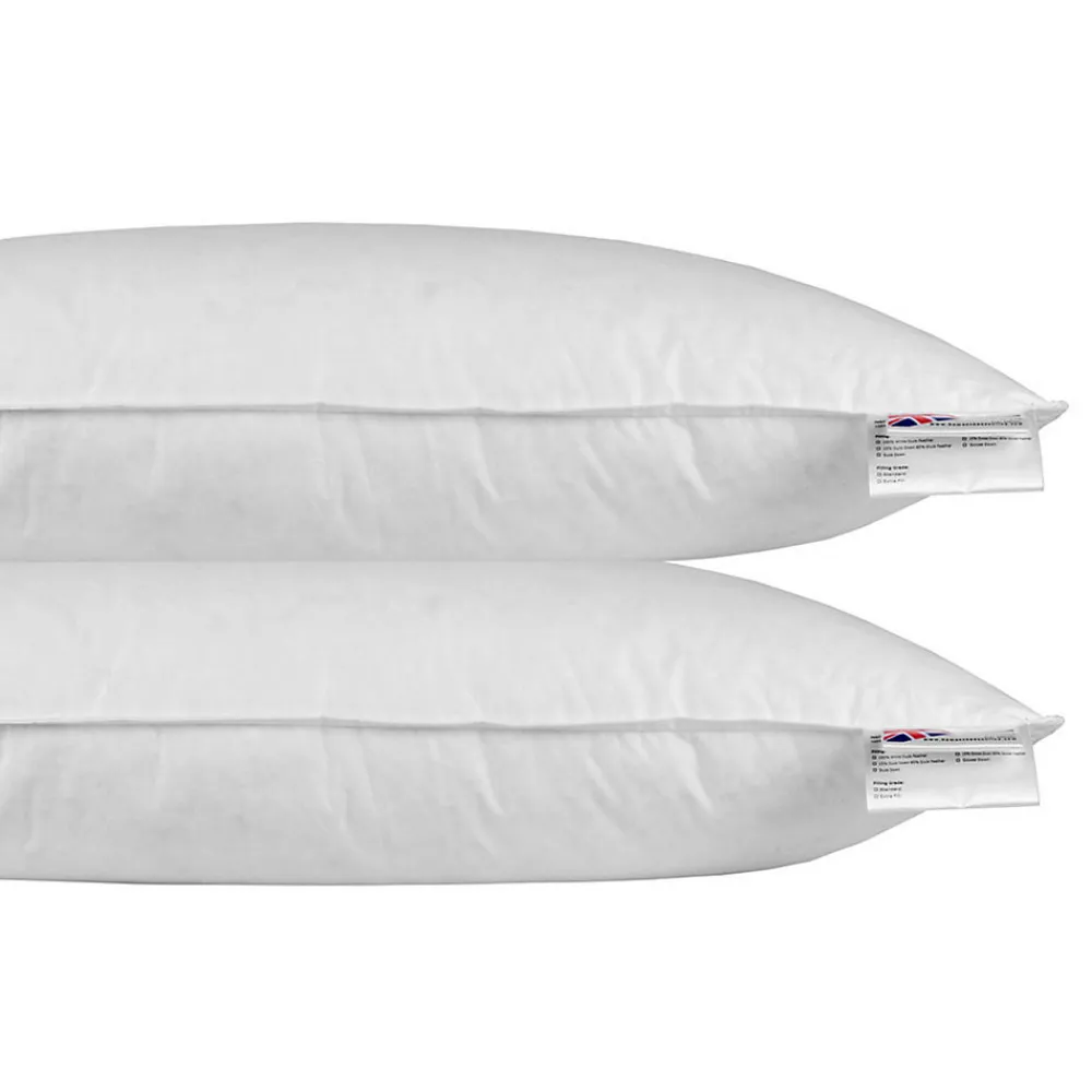 Oreiller en plumes et duvet de canard 40 x 80 cm - lot de 2 ->Homescapes Outlet